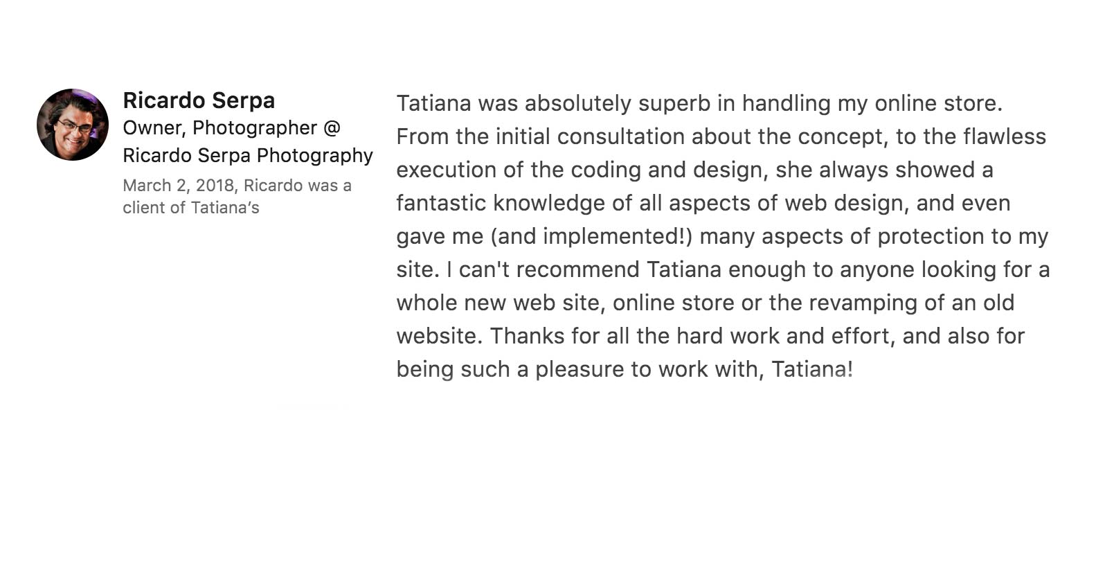 Silas Amos, Website Screenshot